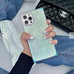 Iridescent Glitter SQUARE iPhone Case - iPhone 14 Pro Max